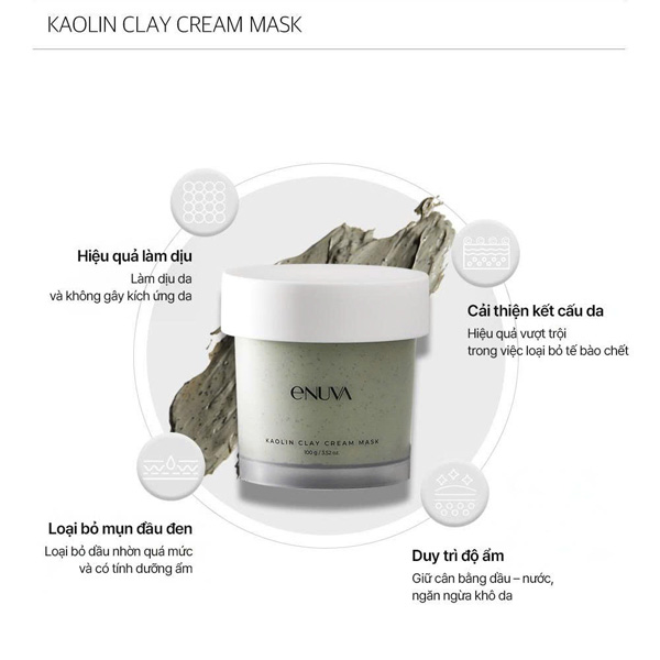 (DS) Mặt Nạ Đất Sét Kaolin Clay Mask ENUVA 100g - Ảnh 6